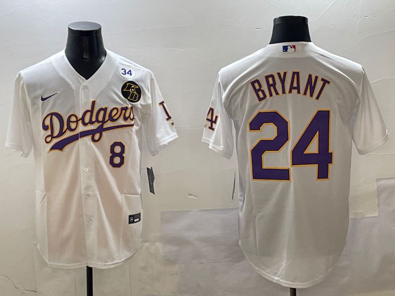 Men Los Angeles Dodgers #24 Bryant White Fashion Game 2025 Nike MLB Jersey style 3065
